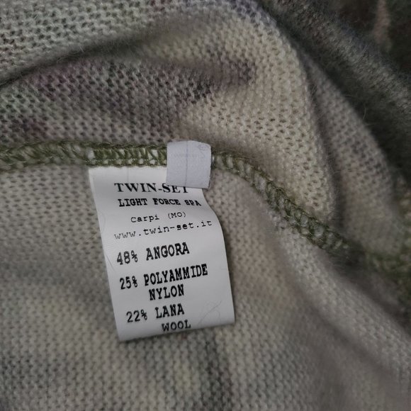 Small TWINSET Simona Barbieri Earth Tone Sweater Swoop Neck Angora Blend Ivory - Picture 6 of 6